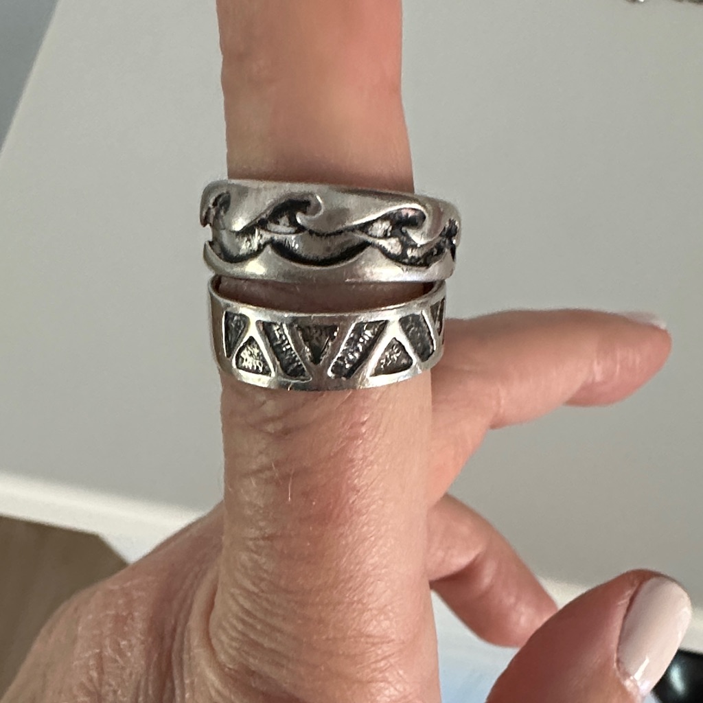 Sterling Silver Band Ring Set For Men